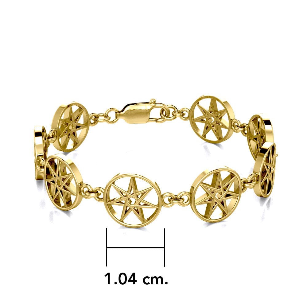 Maura Gems and Jewellery Elven Star 14 Karat Solid Gold Link Bracelet GBL088