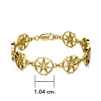 Maura Gems and Jewellery Elven Star 14 Karat Solid Gold Link Bracelet GBL088