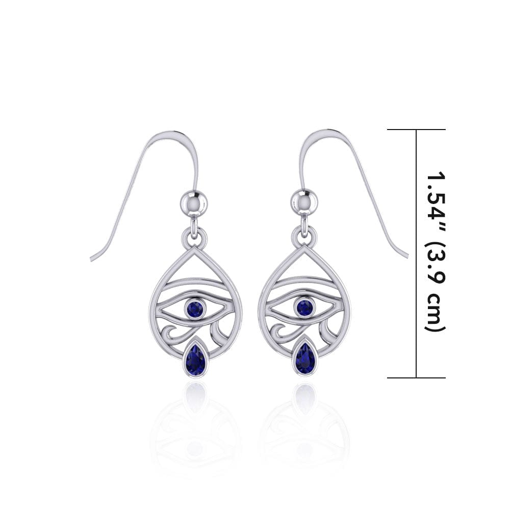 Maura Gems and Jewellery Eye of Horus Silver Earrings with Gemstone TER1688