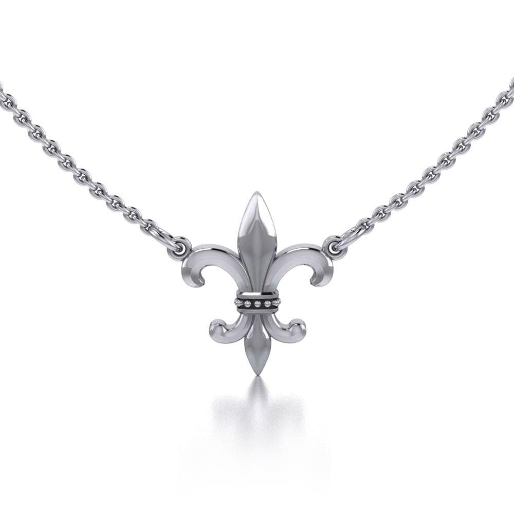 Maura Gems and Jewellery Fleur-de-Lis regal and historical touch ~ Sterling Silver Jewelry Necklace