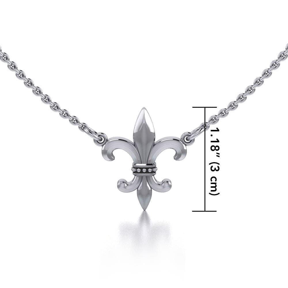 Maura Gems and Jewellery Fleur-de-Lis regal and historical touch ~ Sterling Silver Jewelry Necklace