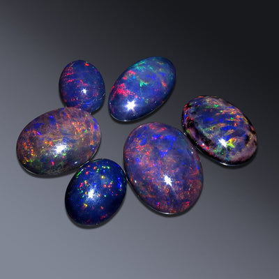 Maura Gems and Jewellery Gemstones Black opal 5 pieces