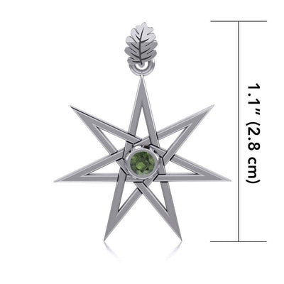 Maura Gems and Jewellery Ready Made Jewelry Elven Star and Oak Leaf Sterling Silver Pendant with Gemstone TPD2104