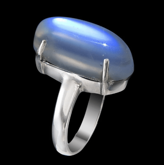 Maura Gems and Jewellery Ready Made Jewelry Natural Blue sheen Ceylon Moonstone in sterling silver ring.