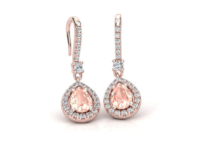 Maura Gems and Jewellery Rosegold Pair of calibrated Morganites in 18k Rosegold earrings