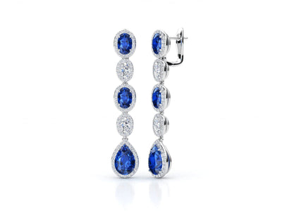 Maura Gems and Jewellery Sapphire 3.45 ct and diamonds 0.69 ct drop earrings in 18-karat gold