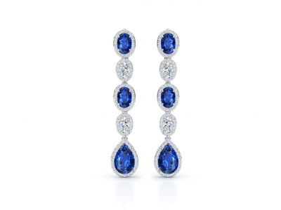 Maura Gems and Jewellery Sapphire 3.45 ct and diamonds 0.69 ct drop earrings in 18-karat gold