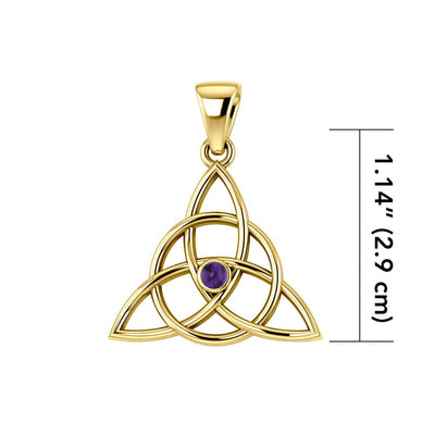 Maura Gems and Jewellery Triquetra Gold Gemstone Pendant GTP3380