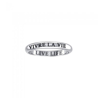 Maura Gems and Jewellery VIVRE LA VIE LIVE LIFE Sterling Silver Ring