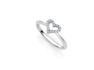 Maura Gems and Jewellery White gold 18-karat heart ring diamonds G Color SI1 Clarity