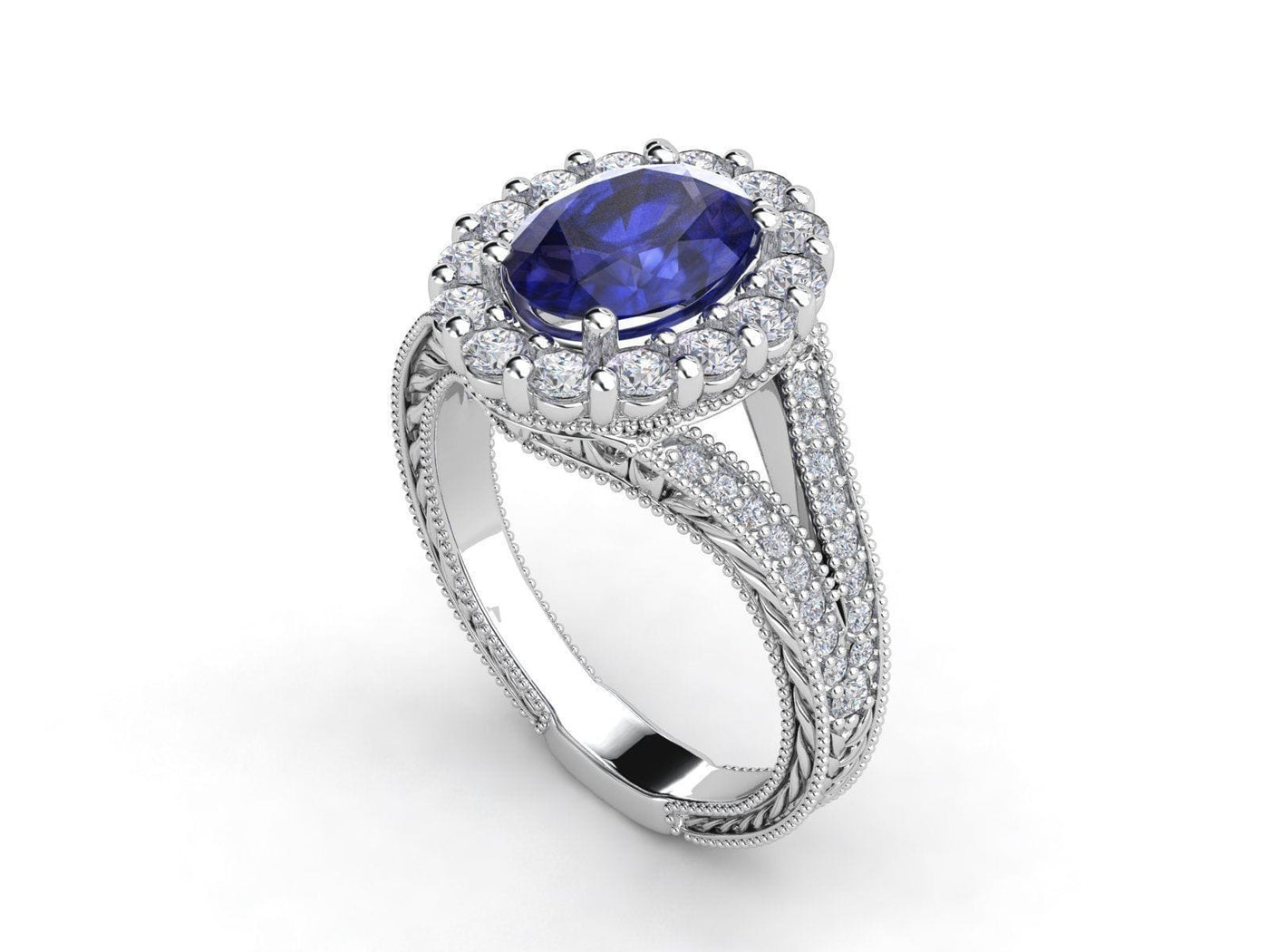 Maura Gems and Jewellery White gold 18-karat tanzanite eye-clean diamonds G Color SI1